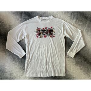 Victoria's Secret Long Sleeve Crewneck Campus Floral Oversized Shirt Size XS